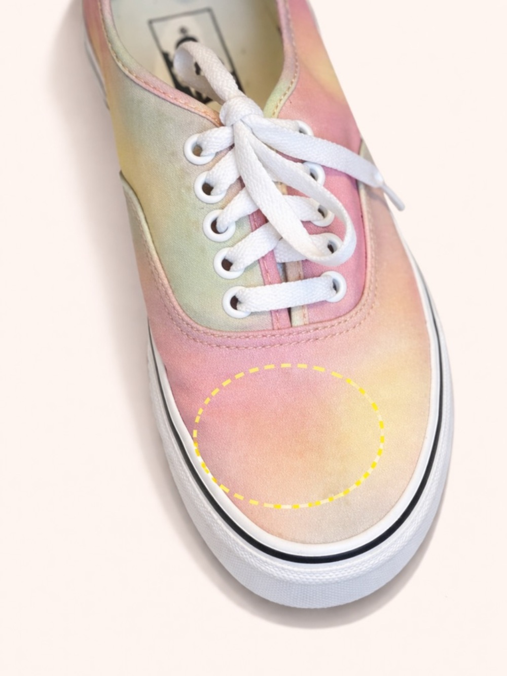 Vans Pastel Tie-Dye Low-Top Sneakers in Pink, Blue, Yellow, Cream - Picture 5 of 5